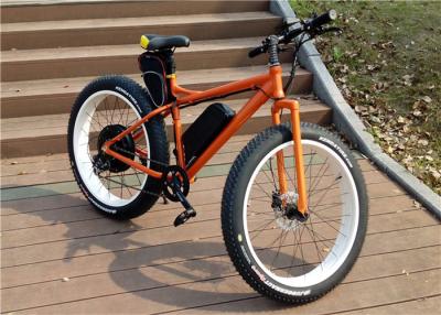 China Orange / Green Shimano 7 Speed 25kph Electric Fat Bicycle For Sandy Beach 36v 250w for sale