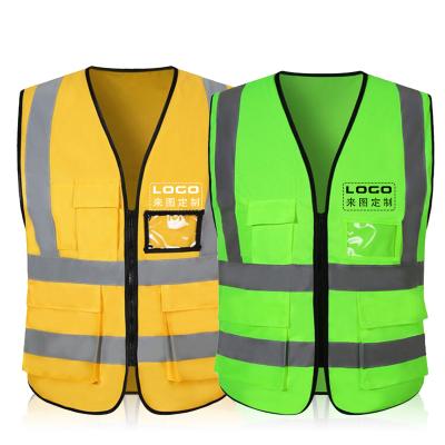 China 2021 Wholesale Anti-wrinkle Multi Pockets Colorful Security Guard Safety Work Reflective Vest for sale