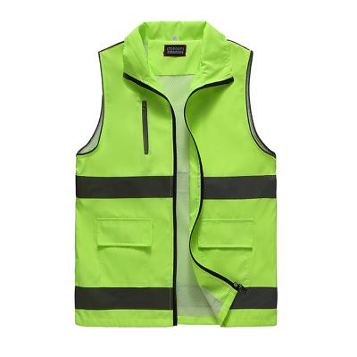 China Unisex Advertising Vest QUICK DRY Logo And Sleeveless Mens Vest Custom Printing Vest Multi-pocket Volunteer for sale