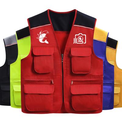 China Unisex Anti-Wrinkle Safety Vest Multi-pocket Vest Safety Splicing Reflective Jackets for sale