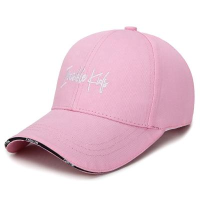 China JOINT Logo Nylon Fabric Embroidery 6 Panel Custom Outdoor Women's Pink Baseball Cap for sale