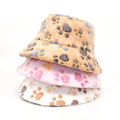 China Logo Design Women Winter Fisherman Custom Made Formal Covers Plush Fuzzy Bucket Hat Furry Fluffy for sale