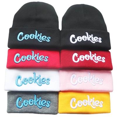 China JOINT custom knitted beanies cover up unisex knit cap winter hats wholesale with embroidery logo for sale