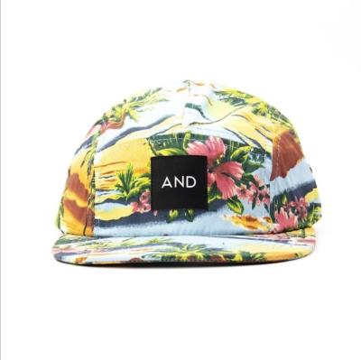 China Vintage Logo Sport Structured Snapback Caps Custom Spliced ​​Adjustable Flat Brim Hats COMMON 5-Panels for sale