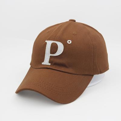 China Wholesale JOINT 6 Panel Cotton Applique P Baseball Cap Custom Washed Yupoong Dad Hat Satin Inside for sale