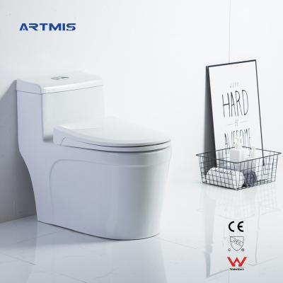 China WC Modern One-Piece Toilet Bathroom Double-Flow Watermark Toilet Sanitary Ware Back to Wall Ceramic Toilet for sale