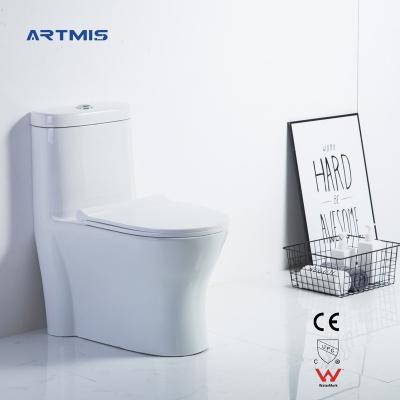 China High Quality Chinese Home One-piece Sanitary Ware Double-flow Home Bathroom Commode Closestool Hotel Strap Ceramic WC Toilet for sale