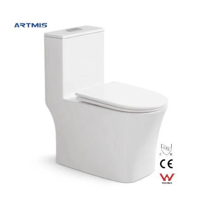 China Hot Sale Bathroom Ware Factory Price High Quality P-trap Sanitary Trap Hot Selling Double-Flow Siphonic One-Piece Toilet X027 for sale