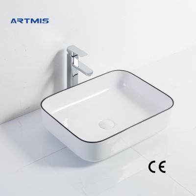 China Modern New Promotion Hot Style Tops For Sale Rectangular Countertop Basin Wash Hand Basin for sale