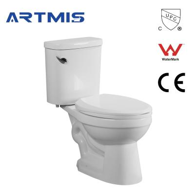 China Double-flush Artmis Bathroom Ware 300mm Sanitary Strap Siphonic Two Piece Toilet for sale