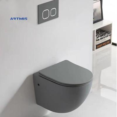 China Double-Flow Bathroom Hung Toilet Wall Hung Wall Mounted WC Suspended WC Toilet Set for sale