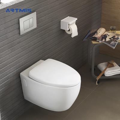 China Double-Flow Bathroom Hung Toilet Wall Hung Wall Mounted WC Suspended WC Toilet Set for sale