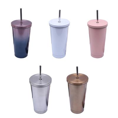 China Fashion Creativity Sustainable Hot Selling Car Stainless Steel Portable Mug With Straw Custom Gift for sale