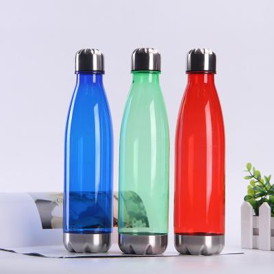 China Sustainable promotional wholesale sport cola shaped custom clear bpa free plastic water bottles for sale