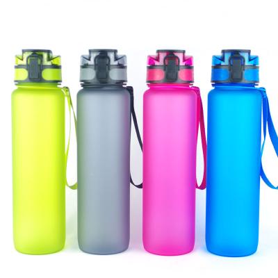 China Sustainable Straw Type Large Capacity Customized Fashion Plastic Water Sport Bottle With Lid for sale