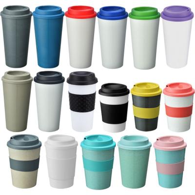 China Reusable Wall Mountable European Plastic Cup Double Cup Coffee Style Plastic Mug for sale