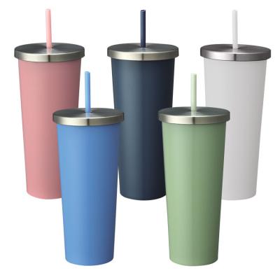 China Durable 27OZ Anti-Overflow Custom Stainless Steel Double Wall Tumbler With Straw for sale