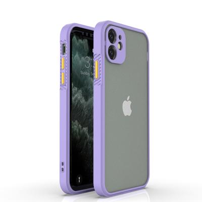 China Fashionable Wholesale Color PC Lens Cover Phone Shockproof Bumper Matte Case For iphone 11 12 pro max for sale