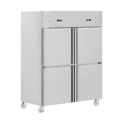 China 2021 Factory Wholesale 4 Doors Double Temp Outdoor Commercial Double Temperature Fridge Freezer Double-Temp Refrigerator Hot Sale for sale