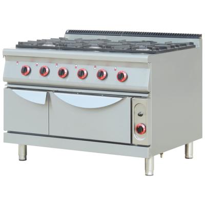 China Restaurant Equipment Stainless Steel Commercial 6 Burners Traditional Heavy Duty Kitchen Gas Stove BN-G811 for sale