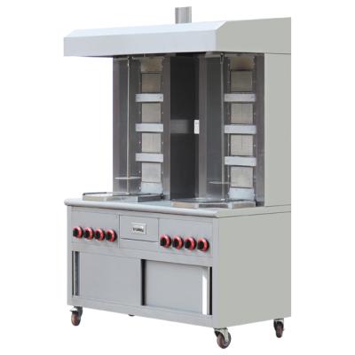 China Hotels Double Row Gas Shawarma Machine With Cabinet And Wheels BN-RG08-8 for sale