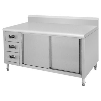 China Foshan modern factory commercial stainless steel sideboards with drawers and sliding doors BN-C08 for sale