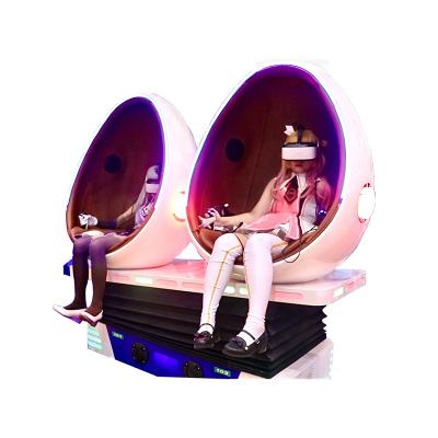 China Aluminum Win Money 9D Egg VR Cinema 2 Seats Roller Coaster VR Simulator 9D VR Chair For Kids Center for sale