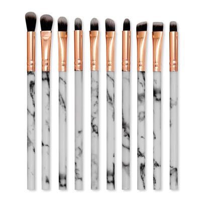 China Angular Blush Private Label Natural Hair Personalized Eyeshadow Makeup Brush 10pcs Marble Makeup Brush Set for sale