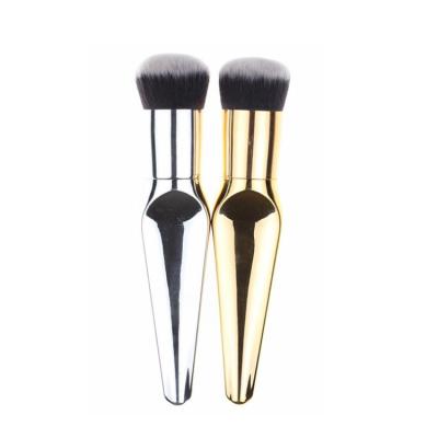 China Angular Blush New Simple Loose Powder Brush Makeup Large Electroplating Blush Brush Makeup Brush Beauty Tool for sale