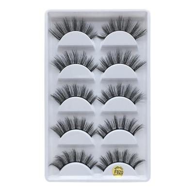 China Waterproof 5 Pairs Mink False Eyelashes Handmade 3D False Eyelashes Long Makeup Natural Thick False Eyelashes Extension for sale