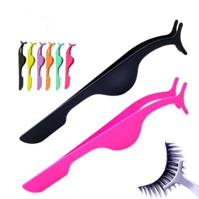 China 1PCS False Eyelash Tweezers Waterproof Eyelash Supplement Curler Tweezers Makeup Tweezers Auxiliary Tool for sale