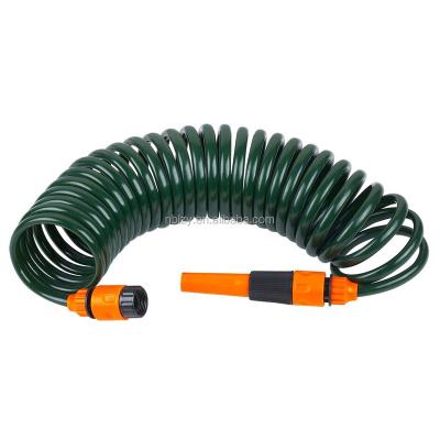 China Coiled Soft Handle Hose 7.5m With Hose Connector And Straight Nozzle Hose Nozzle Set for sale