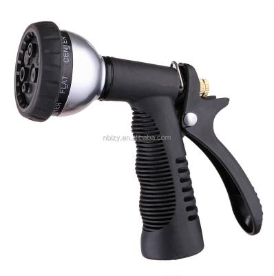 China Soft Handle 7 Style Garden Spray Nozzle Metal Watering Gun for sale