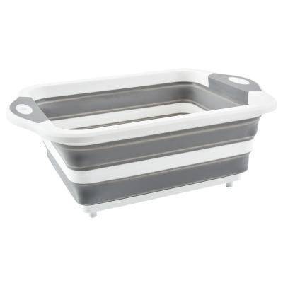 China Viable Multifunctional Collapsible Dish Tub Foldable Food Grade Sink Storage Basket Colander For Camping for sale