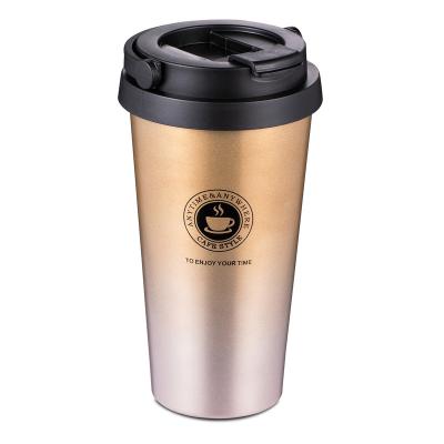 China 17oz/500ml Double Wall Vacuum Stainless Steel Coffee Mug PORTABLE Travel Insulated Water Bottle Tumbler With Flip Lid for sale