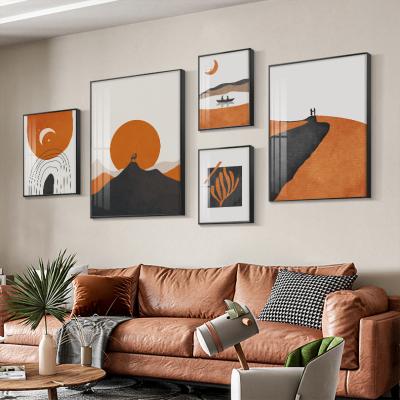 China FILE For Sale The Popular Decor Canvas Wall Hanging Living Room Moon Sun Abstract Painting Poster for sale