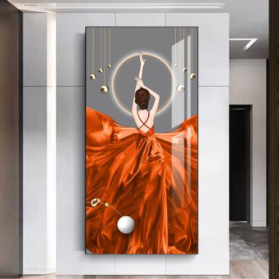 China waterproof & Dustproof Crystal Porcelain Beautiful Gir Painting Wall Decoration Paint On Canvas With Aluminum Alloy Frame Decor For Home Hotel for sale