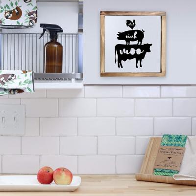 China Europe Rustic Empty Farm Stacked Farm Animal Wood Frame Decor For Kitchen Kitchen Autumn Wooden Sign for sale