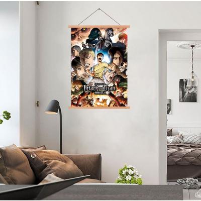 China Japan Style Modern Attack on Titan Character Anime Wall Art Decorative Painting Canvas Prints Japanese Painting for sale