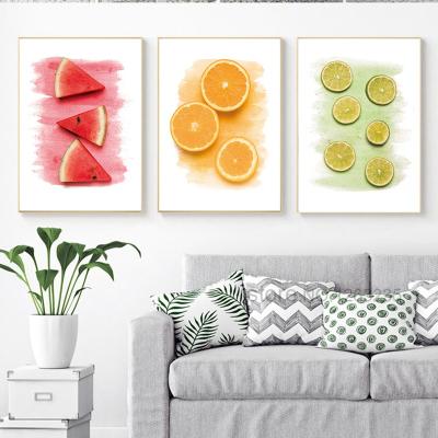 China Nordic Home Decor Fresh Fruit Living Room Decoration Canvas Painting High Resolution Printing Colorful Modern Simple Wall Art for sale