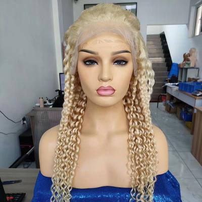 China Alia 613 Curly Curly Wig Blonde Brazilian Straight Hair Lace Front Wig Single Pulled Virgin Hair Wholesale Price High Quality 613 for sale