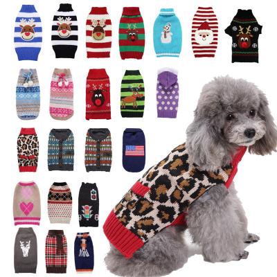 China Wholesale Stocked Pet Sweater Dog Clothes Knit Holiday Teddy Cat Coat Pet Sweater Christmas Fashion Dog Sweater Costume for sale