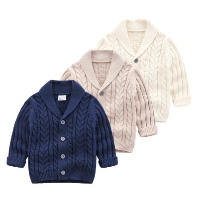 China Anti-Wrinkle Baby Boys Cardigan Cable Sweater V-Neck Infant Toddler Knit Button Up Pattern Knitted Cardigan Sweatshirt for sale