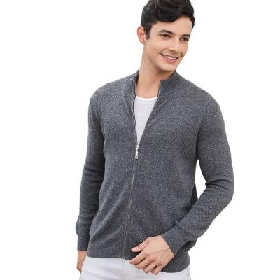 China 2021 Wholesale Anti-wrinkle long sleeve zipper wool cashmere knitted sweater cardigans for men for sale