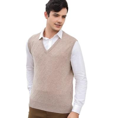 China Anti-wrinkle Men's Knitwear Casual V-Neck Sweater Knitted Sweater Sleeveless Thin Knitted Vest for sale