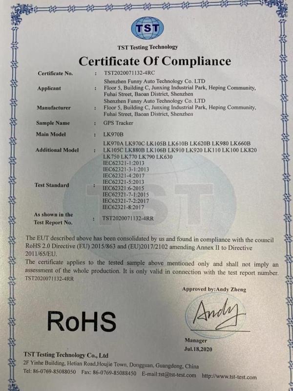 RoHS - Shenzhen Funny Auto Technology Co., Ltd.