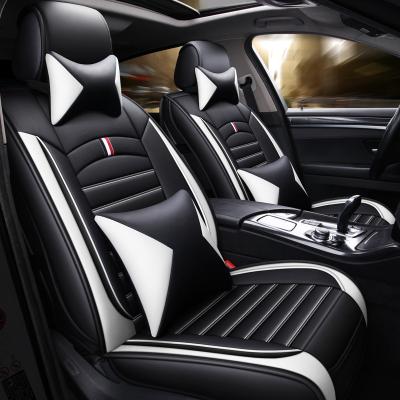 China 9D Universal Size Design Leather Car Seat Cover Full Set for Toyota Prado Fortuner Alphard Hiace Fielder Vitz Camry Civic RAV4 for sale