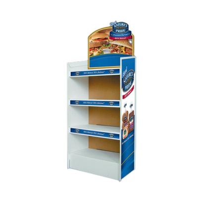 China Eco - Friendly Store Pop Bakery Hot Reusable Corrugated Cardboard Display Stand For Bread for sale