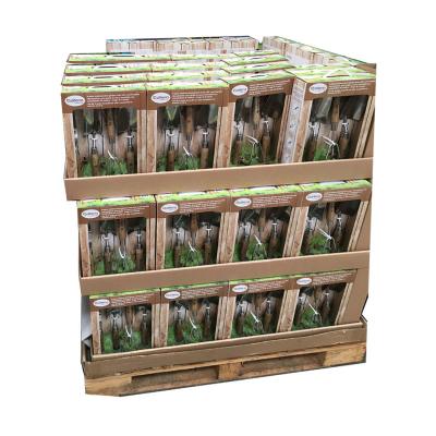 China Eco-friendly Walmart Supermarket Pdq Corrugated Cardboard Box OEM Display Products Tray For Pdq Sales Full Counter Pallet for sale