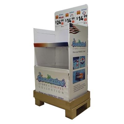 China China Eco-friendly Cheap Cardboard Supermarket Retail Goods Display Rack Quarter Pallet Display for sale